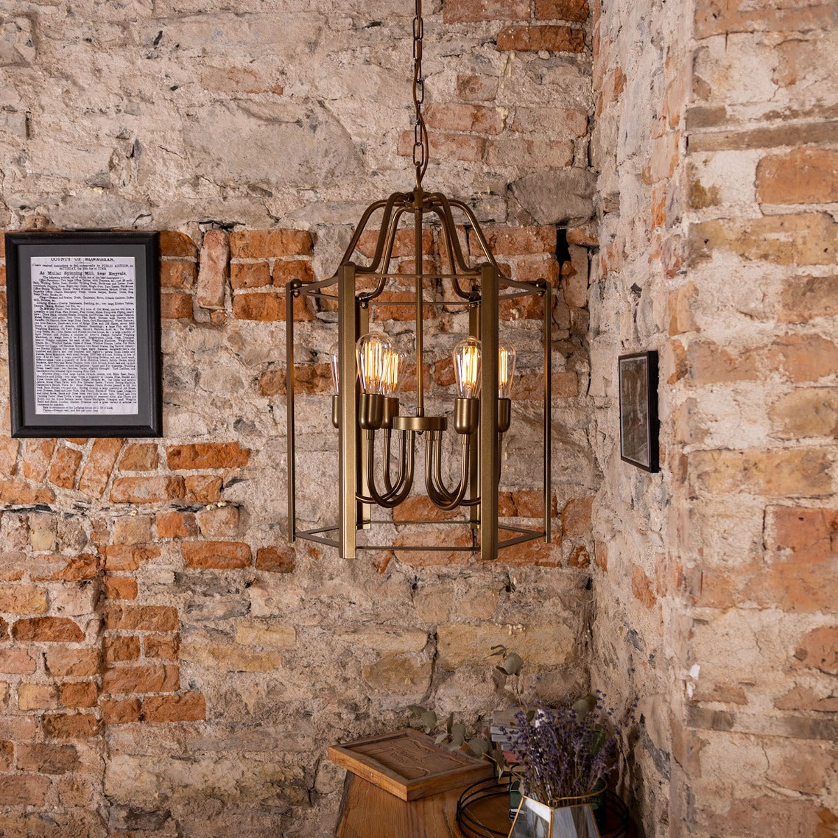 Portroe Indoor Hanging Pendant Lantern, 4-6 Light - View 9