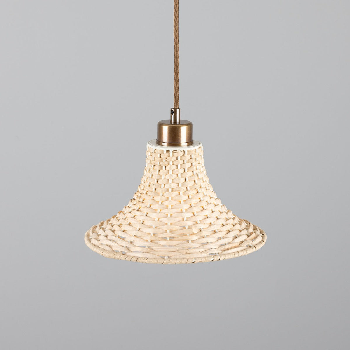 Savannah Small Bell-Shaped Rattan Pendant Light 24cm - View 7