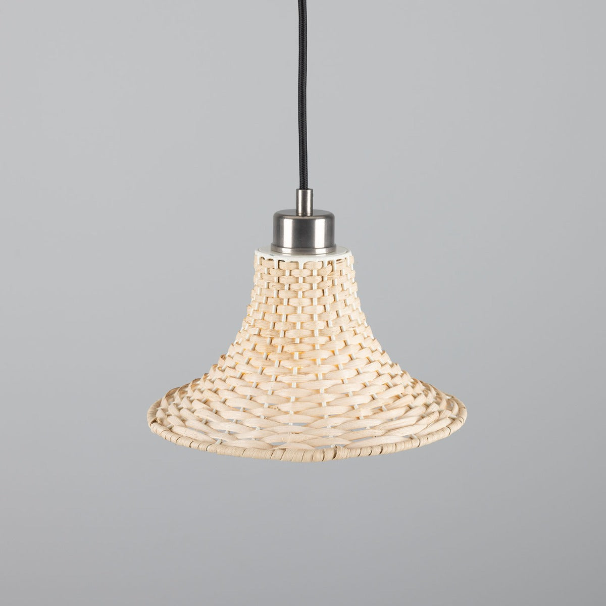 Savannah Small Bell-Shaped Rattan Pendant Light 24cm - View 10