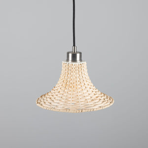 Savannah Small Bell-Shaped Rattan Pendant Light 24cm - View 10