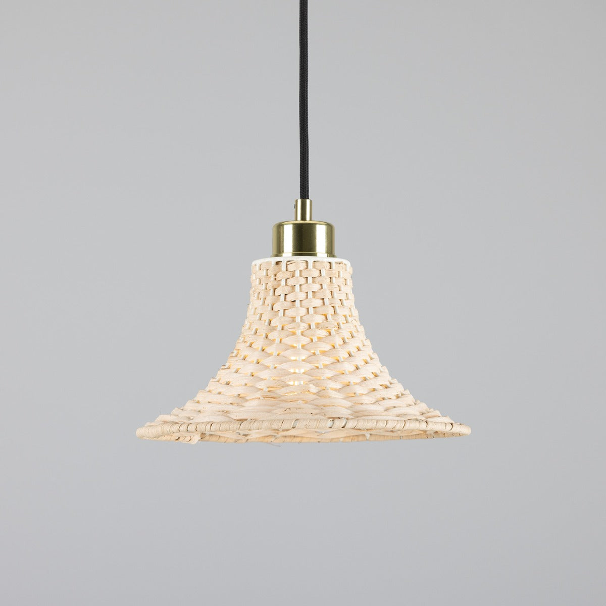 Savannah Small Bell-Shaped Rattan Pendant Light 24cm - View 12