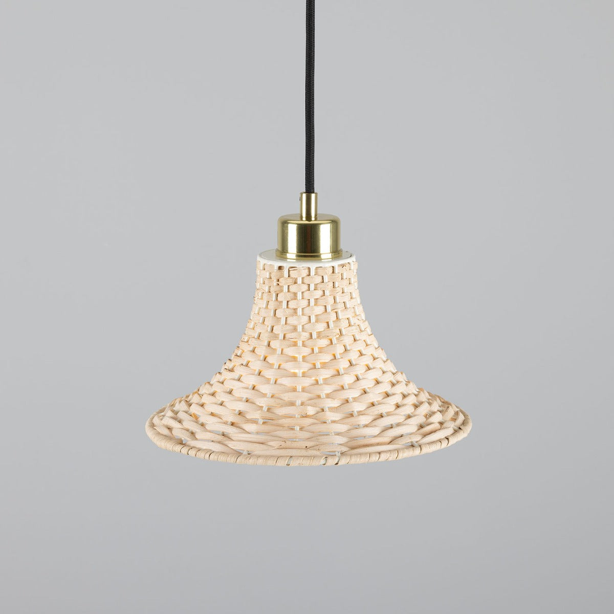 Savannah Small Bell-Shaped Rattan Pendant Light 24cm - View 13