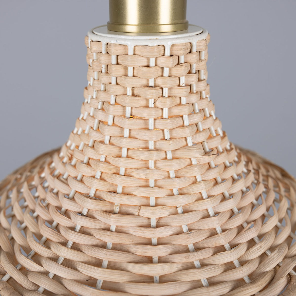 Savannah Small Bell-Shaped Rattan Pendant Light 24cm - View 4