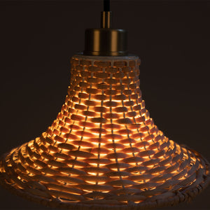 Savannah Small Bell-Shaped Rattan Pendant Light 24cm - View 5