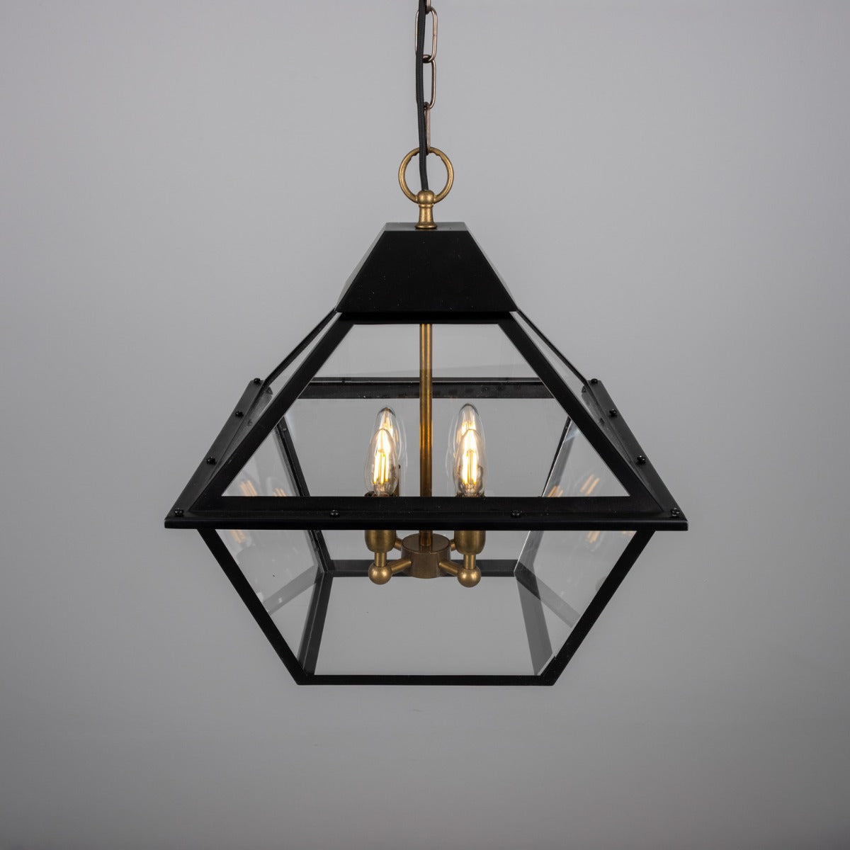 Bilbao Tapered Hanging Brass Pendant Lantern 43cm IP20 - View 4