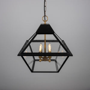 Bilbao Tapered Hanging Brass Pendant Lantern 43cm IP20 - View 4