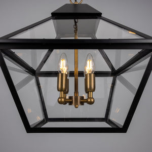 Bilbao Tapered Hanging Brass Pendant Lantern 43cm IP20 - View 5