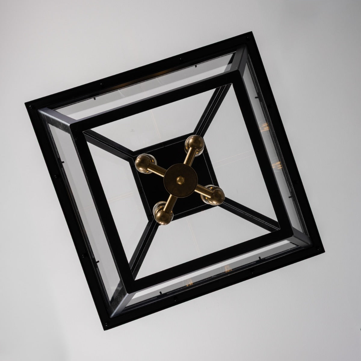 Bilbao Tapered Hanging Brass Pendant Lantern 43cm IP20 - View 3
