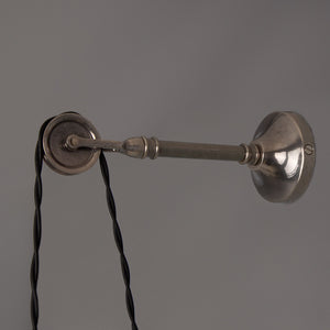 Rigale Industrial Pulley Wall Light with Stepped Glass Lamp Shade - View 5