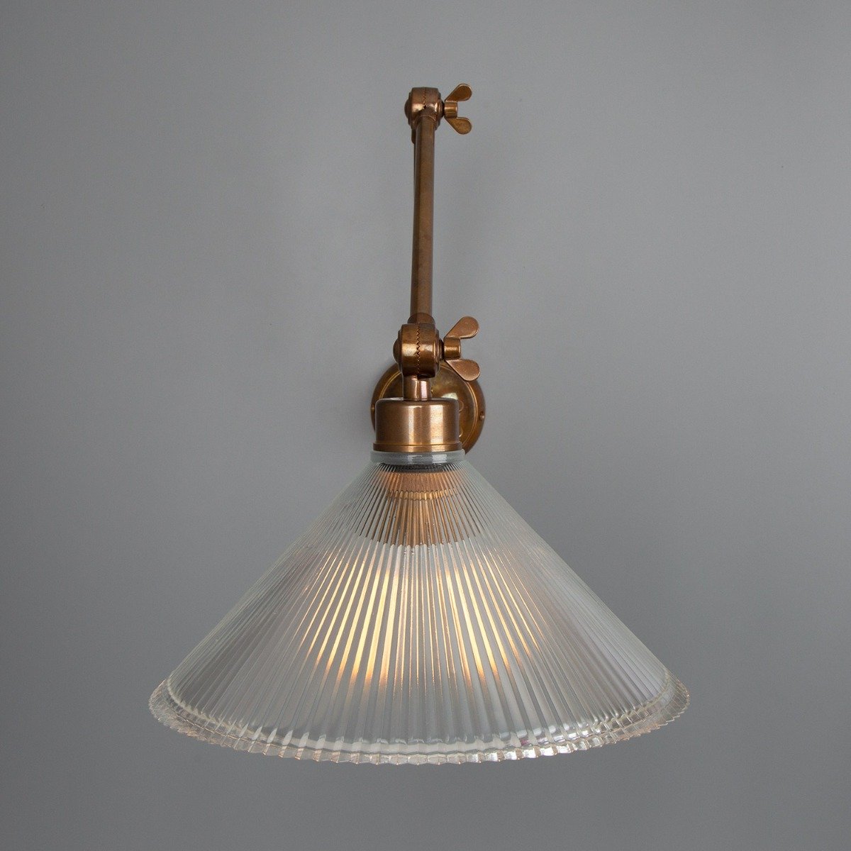 Rebell Adjustable Arm Wall Light with Prismatic Glass Shade - View 8