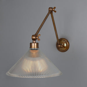 Rebell Adjustable Arm Wall Light with Prismatic Glass Shade - View 7