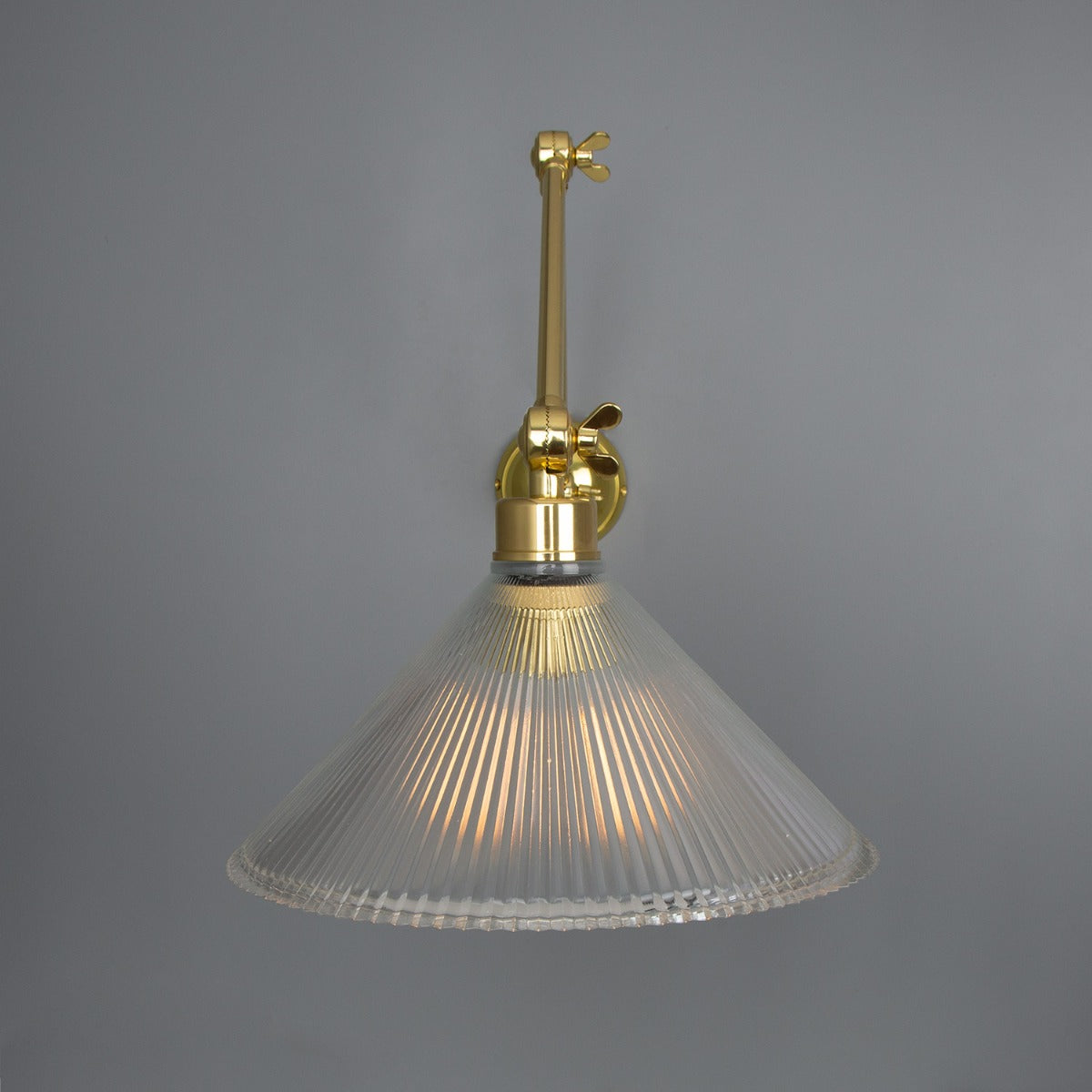Rebell Adjustable Arm Wall Light with Prismatic Glass Shade - View 2