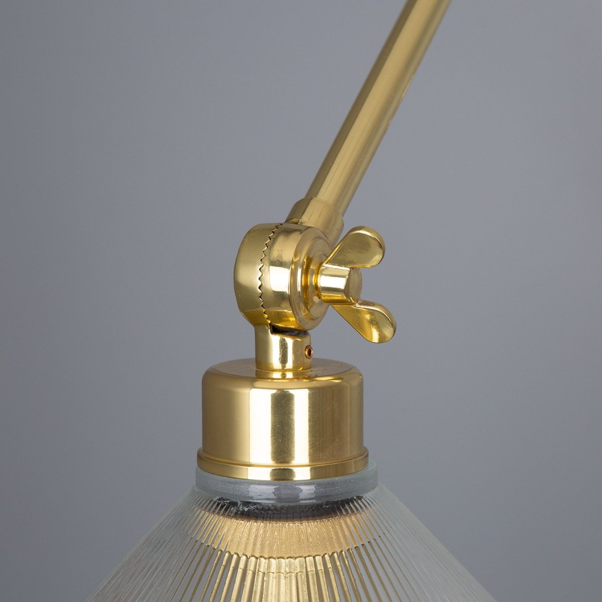 Rebell Adjustable Arm Wall Light with Prismatic Glass Shade - View 4