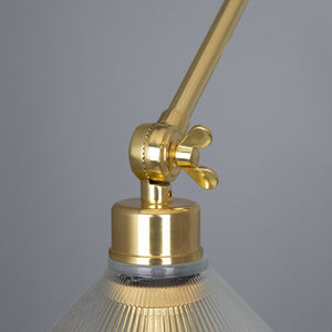 Rebell Adjustable Arm Wall Light with Prismatic Glass Shade - View 4