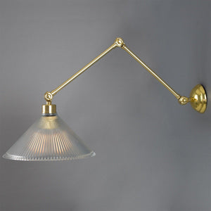 Rebell Adjustable Arm Wall Light with Prismatic Glass Shade - View 3
