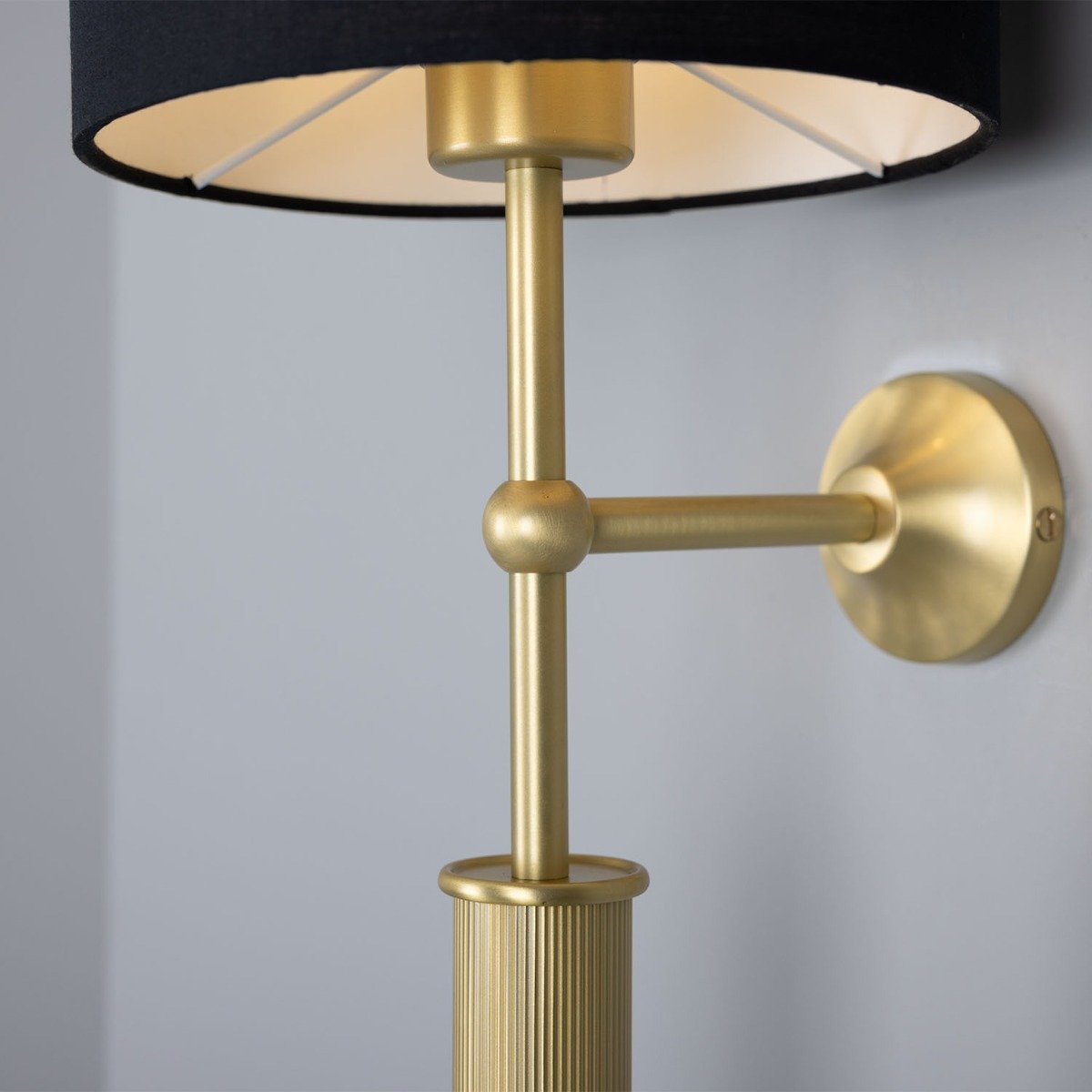 Gorey Modern Wall Light with Fabric Shade 47cm IP20 - View 15