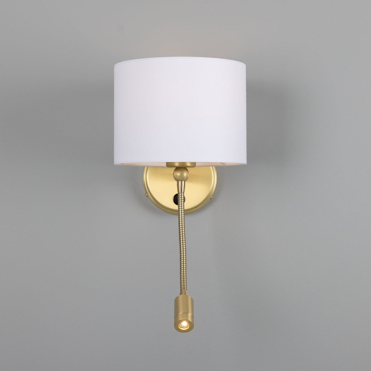 Longford Brass Wall Light with Reading Spotlight 20cm IP20 - View 3
