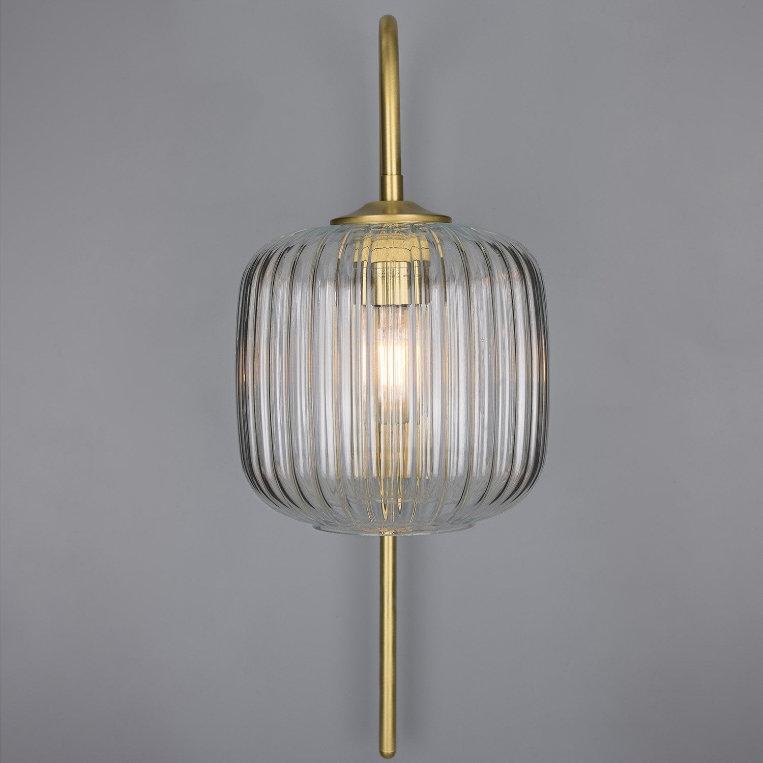 Astoria Reeded Glass and Brass Wall Light - View 2