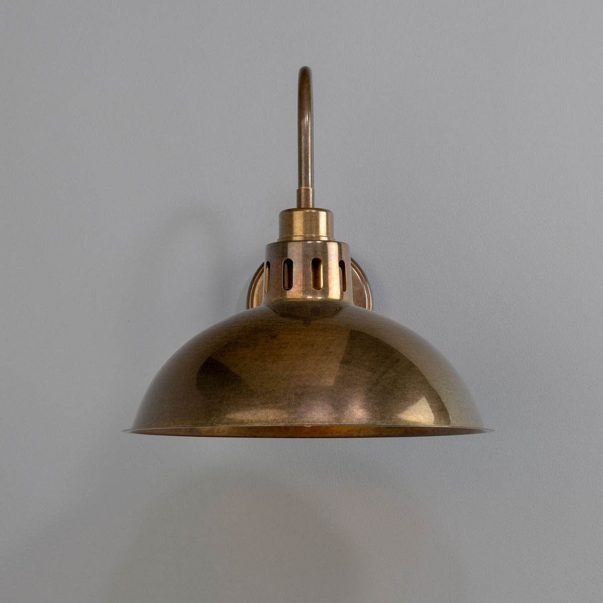 Paris Industrial Brass Swan Neck Wall Light 30cm - View 2