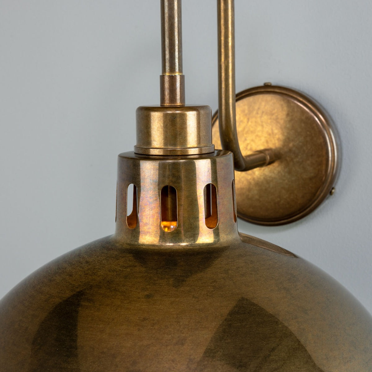 Paris Industrial Brass Swan Neck Wall Light 30cm - View 4