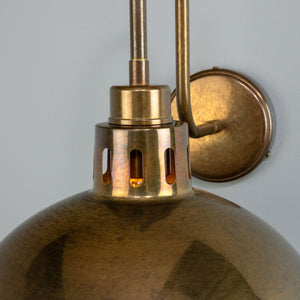 Paris Industrial Brass Swan Neck Wall Light 30cm - View 4