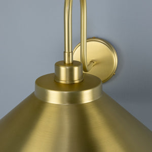 Rio Vintage Brass Swan Neck Wall Light 38cm - View 9