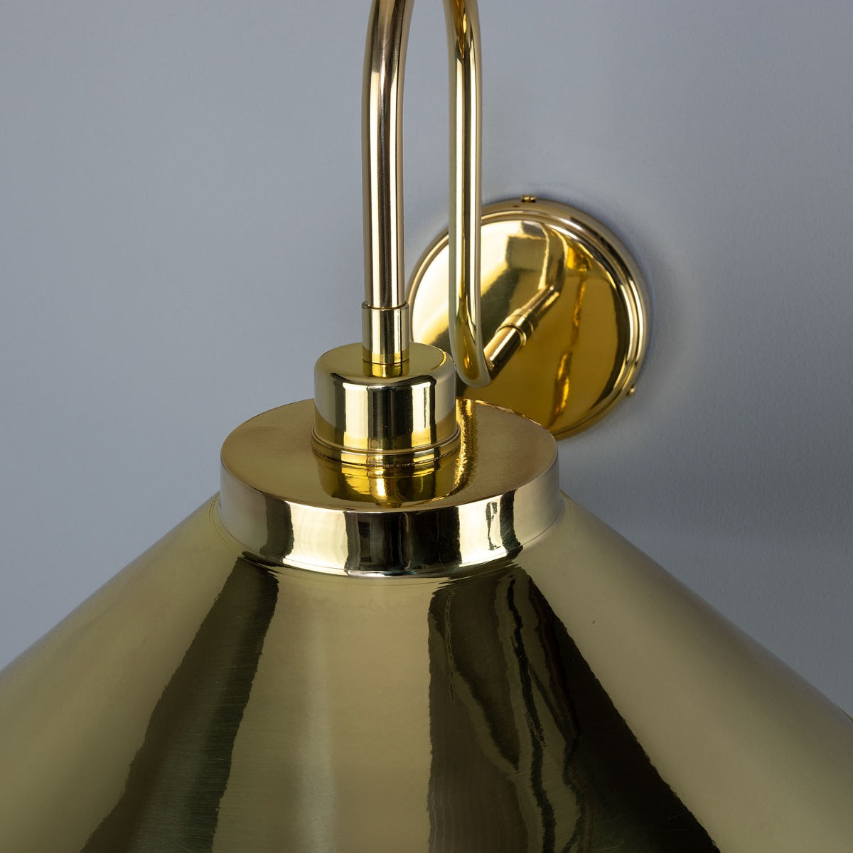 Rio Vintage Brass Swan Neck Wall Light 38cm - View 4