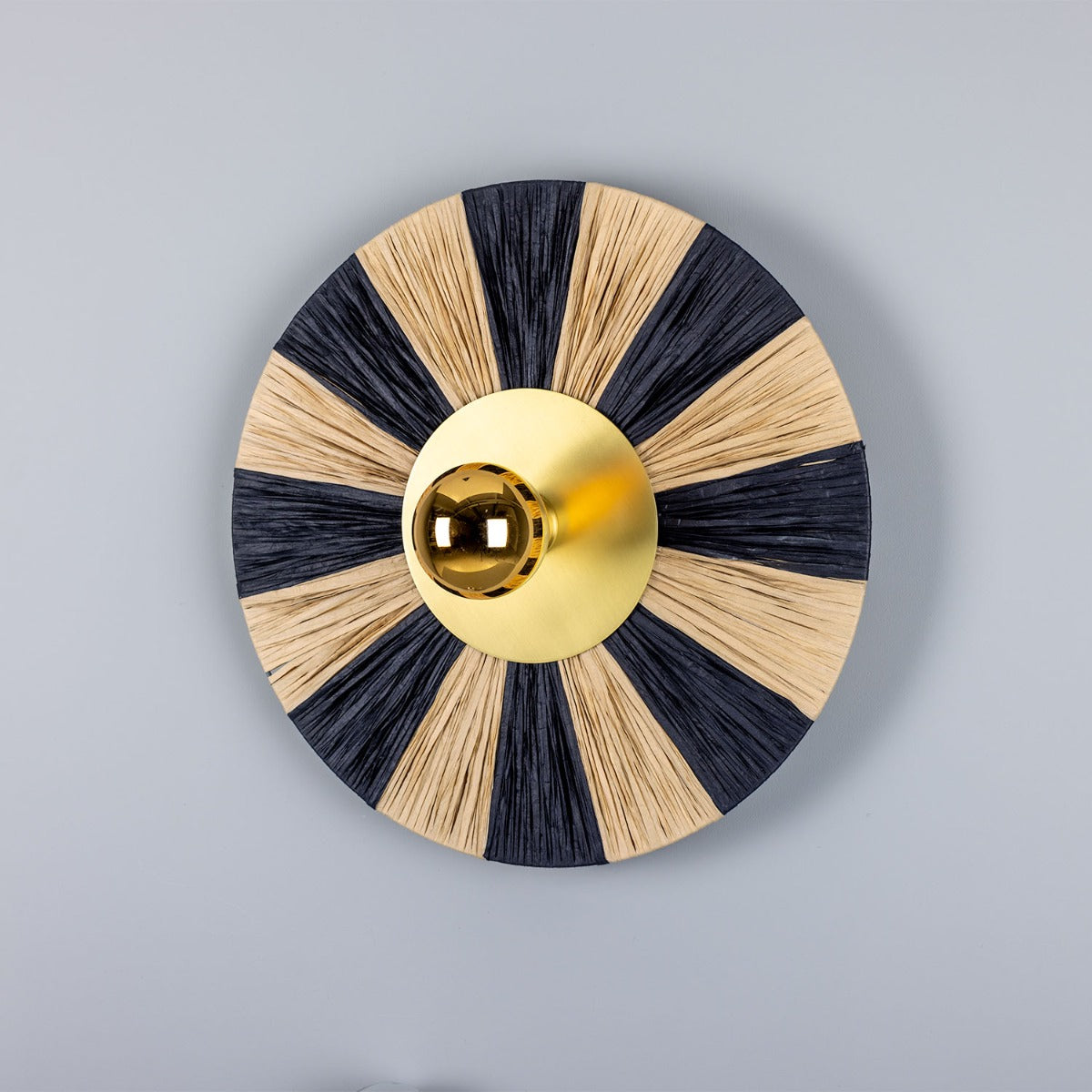 Vernon Raffia Striped Wall Light 54cm - Main View