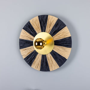 Vernon Raffia Striped Wall Light 54cm - Main View