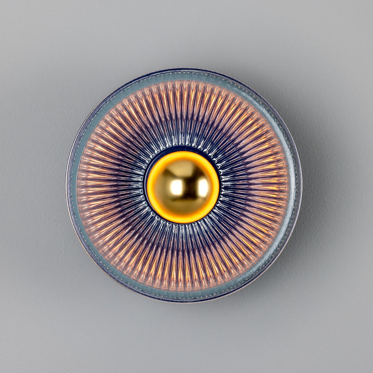 Eclipse Coloured Brass and Prismatic Glass Dish Wall Light - View 11