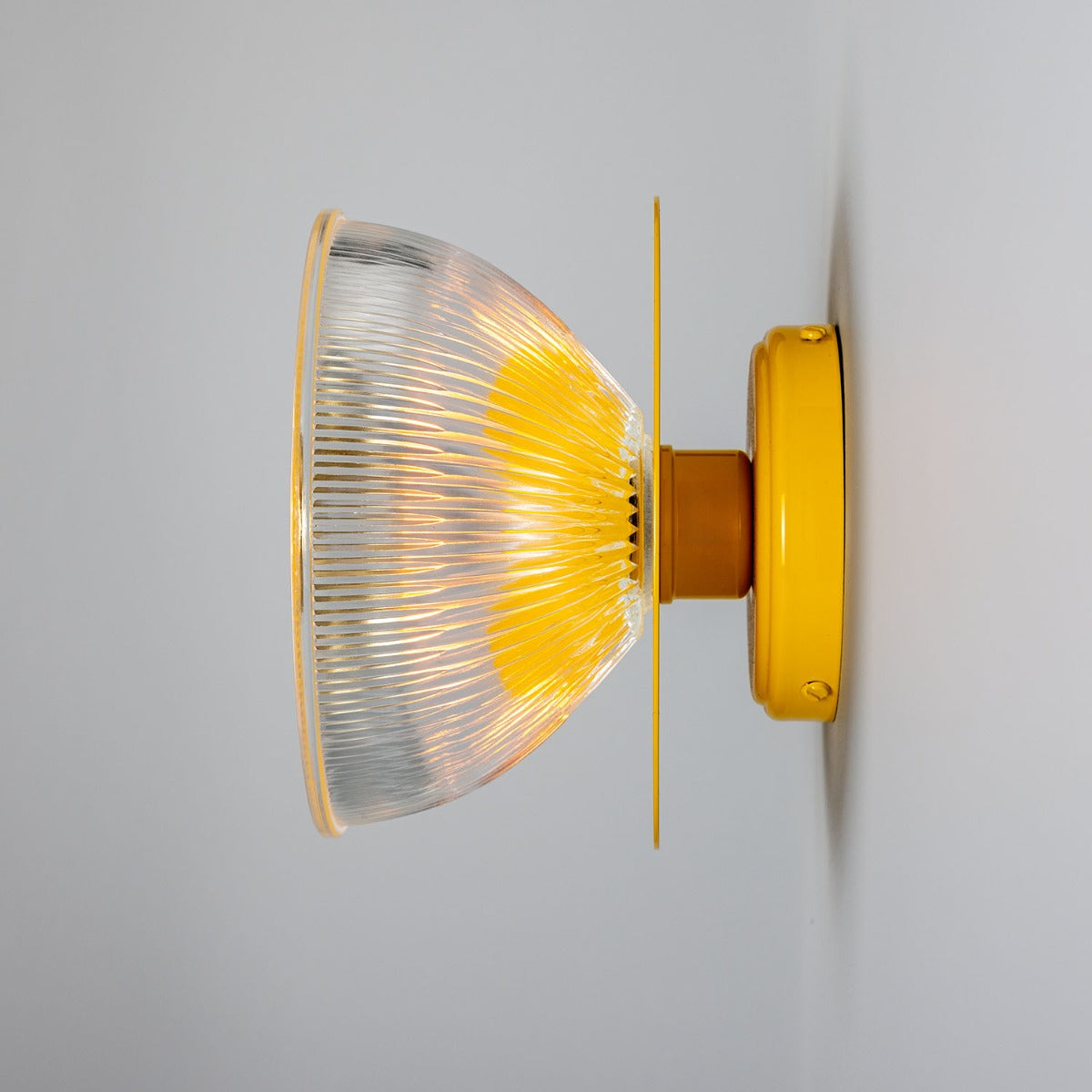 Eclipse Coloured Brass and Prismatic Glass Dish Wall Light - View 21