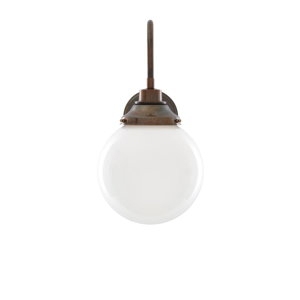 Pelagia Opal Globe Swan Neck Wall Light 20cm IP44 - View 3