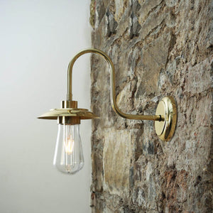 Ren Brass Swan Neck Wall Light IP65 - View 4