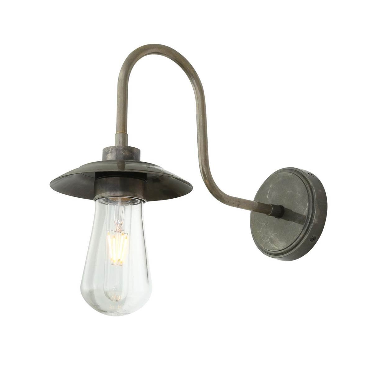 Ren Brass Swan Neck Wall Light IP65 - Main View