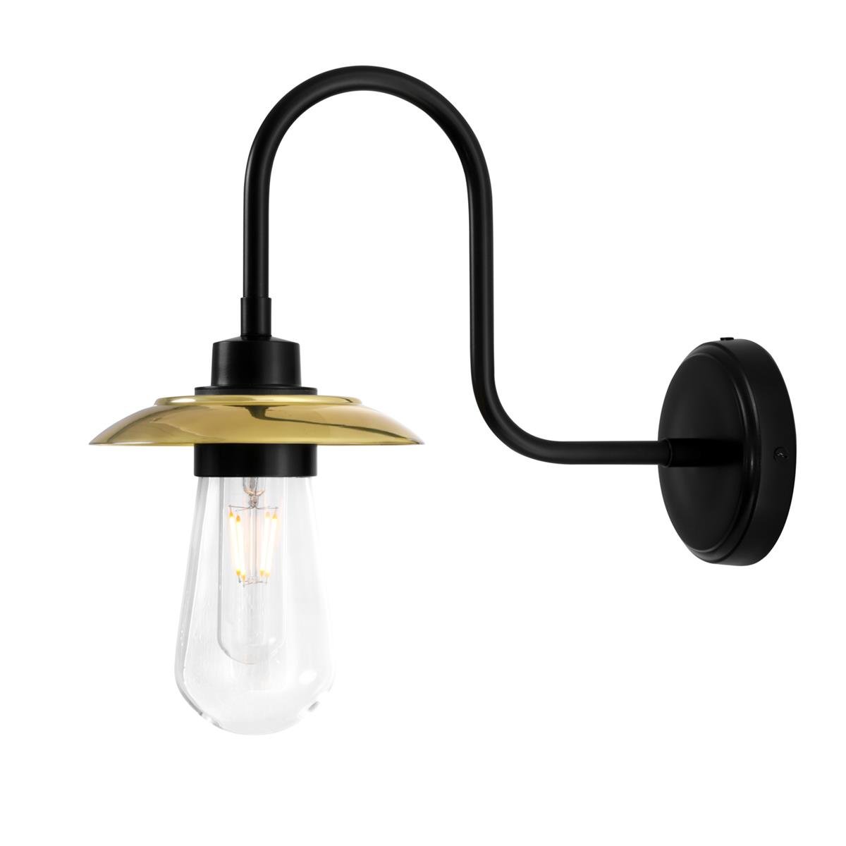 Ren Brass Swan Neck Wall Light IP65 - View 7