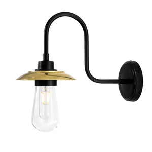 Ren Brass Swan Neck Wall Light IP65 - View 7