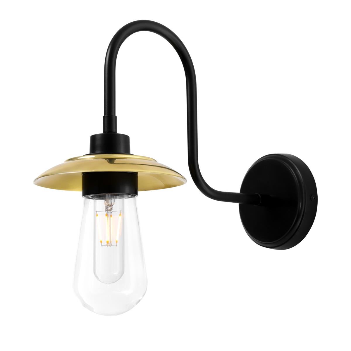 Ren Brass Swan Neck Wall Light IP65 - View 6