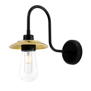 Ren Brass Swan Neck Wall Light IP65 - View 6
