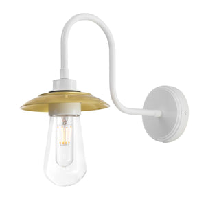 Ren Brass Swan Neck Wall Light IP65 - View 9
