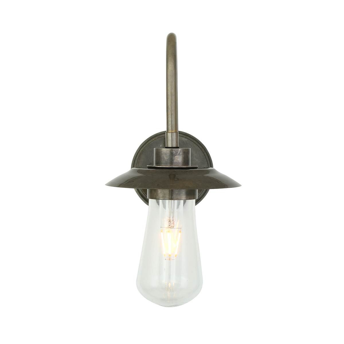 Ren Brass Swan Neck Wall Light IP65 - View 3