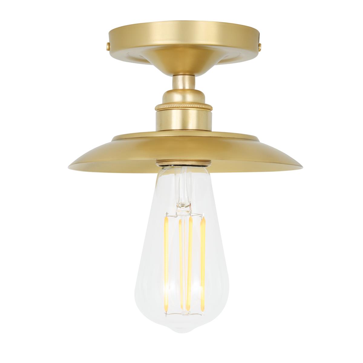 Reznor Brass Industrial Flush Ceiling Light 16cm IP20 - Main View