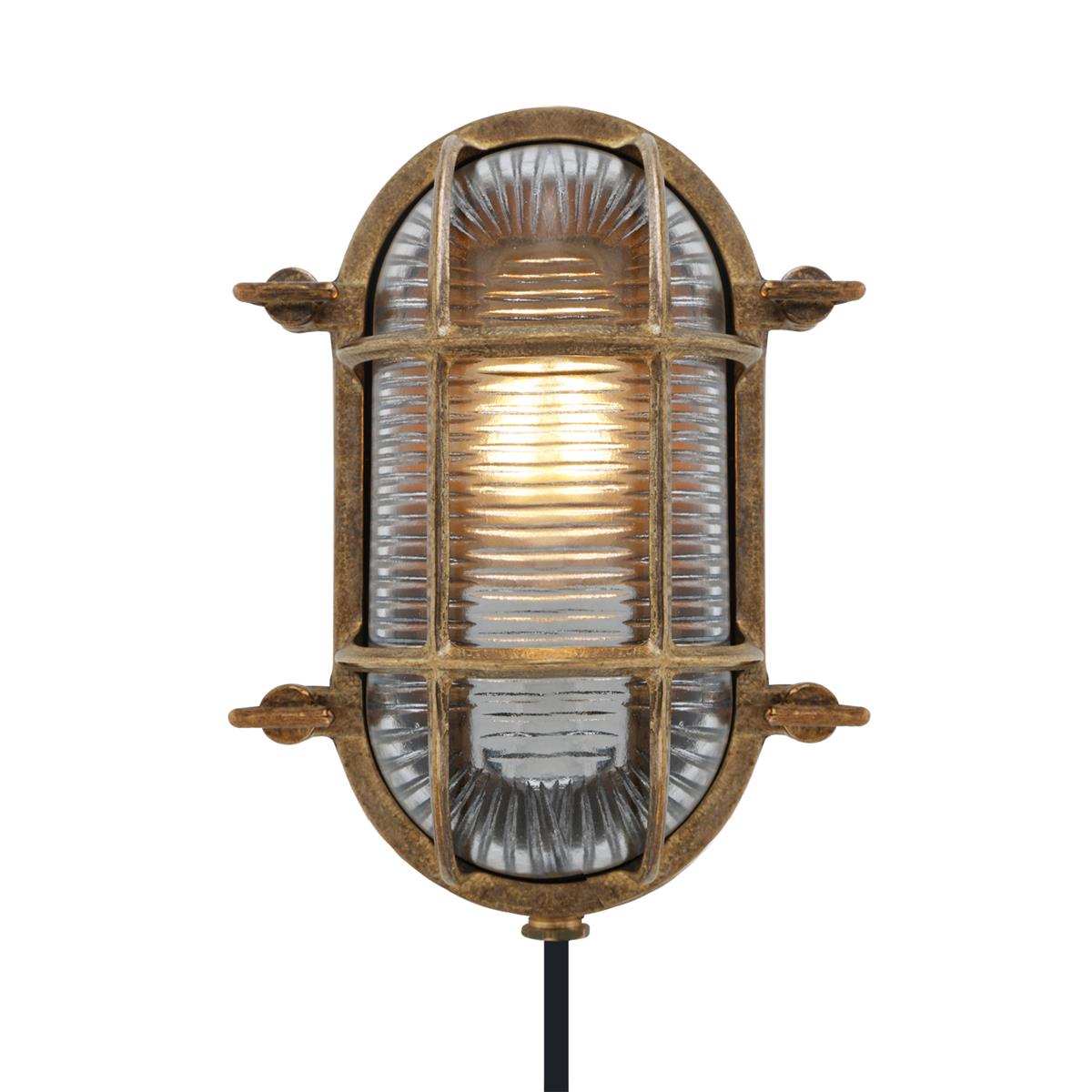 Ruben Small Brass Oval Marine Light 20cm IP64 - View 5